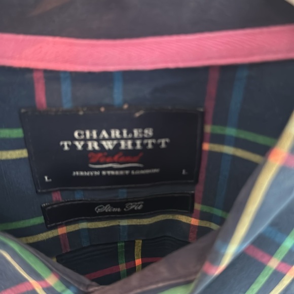 Charles Tyrwhitt Slim Fit Casual Shirt Sz L - Picture 2 of 4